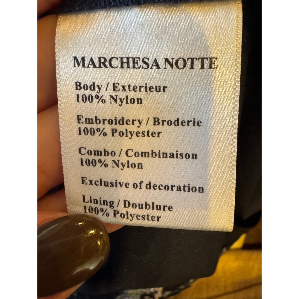 Marchesa Notte Dress Women‎ 4 Blue Silver Embellished Boatneck Cocktail Mini - Picture 13 of 14